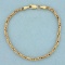 Italian Made 7 1/4 Inch Cable Link Chain Bracelet In 14k Yellow Gold