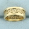 Vintage Lace Design Band Ring In 14k Yellow Gold