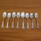 Antique Gorham Buttercup Set Of Eight Teaspoons In Sterling Silver