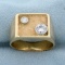 Unique Men's 1/2ct Tw 2 Stone Diamond Ring In 14k Yellow Gold