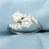Over 1ct Tw Diamond Bypass Ring In 18k White Gold