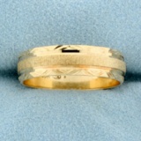 Unique Diamond Cut Band Ring In 10k Yellow Gold