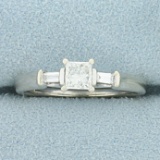 Certified 1/2ct Tw Diamond Engagement Ring In 14k White Gold