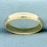 Men's Two-tone Wedding Band Ring In 14k Yellow And White Gold