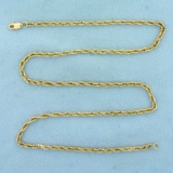 17 1/2 Inch Rope Style Chain Necklace In 14k Yellow Gold