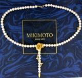 Mikimoto Princess Grace Collection Akoya Pearl Necklace And Pendant In 18k Yellow Gold