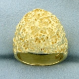 Nugget Style Dome Ring In 18k Yellow Gold