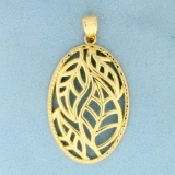 Leaf Design Pendant In 14k Yellow Gold
