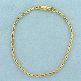 7 1/4 Inch Rope Link Chain Bracelet In 14k Yellow Gold