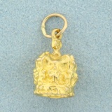 Unique Crown Pendant Or Charm In 8k Yellow Gold