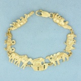 7 Inch Noah's Ark Link Bracelet In 10k Yellow Gold