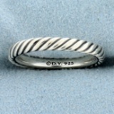 Authentic David Yurman 3mm Cable Stack Ring In .925 Sterling Silver