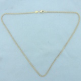 Vintage 17 Inch Rope Style Chain Necklace In 18k Yellow Gold