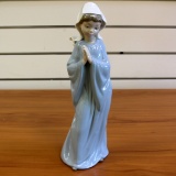 Lladro Nao Figurine Praying Woman In Blue Dress 177 Retired Mint