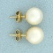 9mm Akoya Pearl Earrings In 14k Yellow Gold