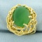 Jade Rope Design Statement Ring In 14k Yellow Gold