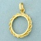 18mm Coin Bezel Pendant For Indian Head Gold Coin In 14k Yellow Gold
