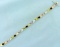 12ct Tw Multi Gemstone Line Bracelet In Gold Plated Sterling Silver
