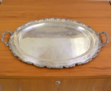 Large Sterling Silver Tea Serving Tray In Sterling Silver