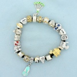 Pandora Charm Bracelet With Twenty Two Charms