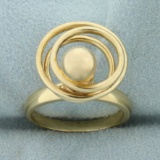 Designer N. Teufel Motion Ring In 14k Yellow Gold