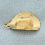 Cowboy Hat Charm Or Pendant In 14k Yellow Gold