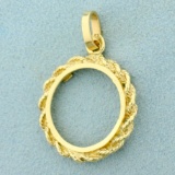 18mm Coin Bezel Pendant For Indian Head Gold Coin In 14k Yellow Gold