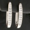 1ct Tw Diamond Elongated Hoop Earrings In 14k White Gold