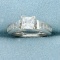 1ct Tw Princess Cut Cz Engagement Ring In 14k White Gold