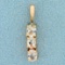 1/2ct Tw Morganite Three Stone Pendant In 14k Yellow Gold