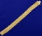 Italian Made Wide Rope Link Bracelet In 14k Yellow Gold