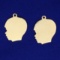 2 Boy Silhouette Pendants Or Charms In 14k Yellow Gold
