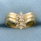 1/3ct Tw Diamond Cluster V Shaped Ring In 14k Yellow Gold