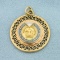 Vintage Columbia University Seal Pendant In 14k Yellow Gold
