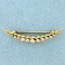 Vintage Pearl Crescent Shape Pin In 14k Yellow Gold