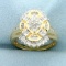 1/2ct Tw Round And Baguette Diamond Ring In 10k Yellow Gold