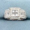 Over 1ct Tw Illusion Set Diamond Engagement Ring In 14k White And Rose Gold