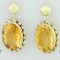 22ct Tw Citrine Dangle Earrings In 14k Yellow Gold