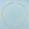 Italian Made 18 Inch Omega Link Necklace In 14k Yellow Gold