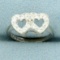 Diamond Triple Heart Ring In 10k White Gold