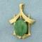 Jade Asian Design Pendant In 14k Yellow Gold