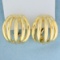 Unique Designer Huggie Earrings In 14k Yellow Gold