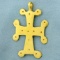 Antique Heavy Cross Pendant In 22k Yellow Gold