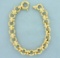 8 Inch Designer Cable Link Chain Bracelet In 14k Yellow Gold