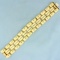Designer Panther Link Bracelet In 14k Yellow Gold