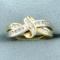 1/3ct Tw Diamond Knot Design Ring In 10k Yellow Gold