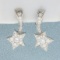 Authentic Chanel Comete Diamond Star Earrings In 18k White Gold