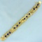 Designer Ruby And Lapis Lazuli Flower Design Bracelet In 14k Yellow Gold