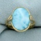 Chalcedony Agate And Diamond Ring In 10k Yellow Gold