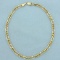 Figaro Link Anklet In 14k Yellow Gold